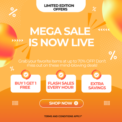 Orange And White Modern 11.11 Mega Sale Instagram Post (400 x 400 px)