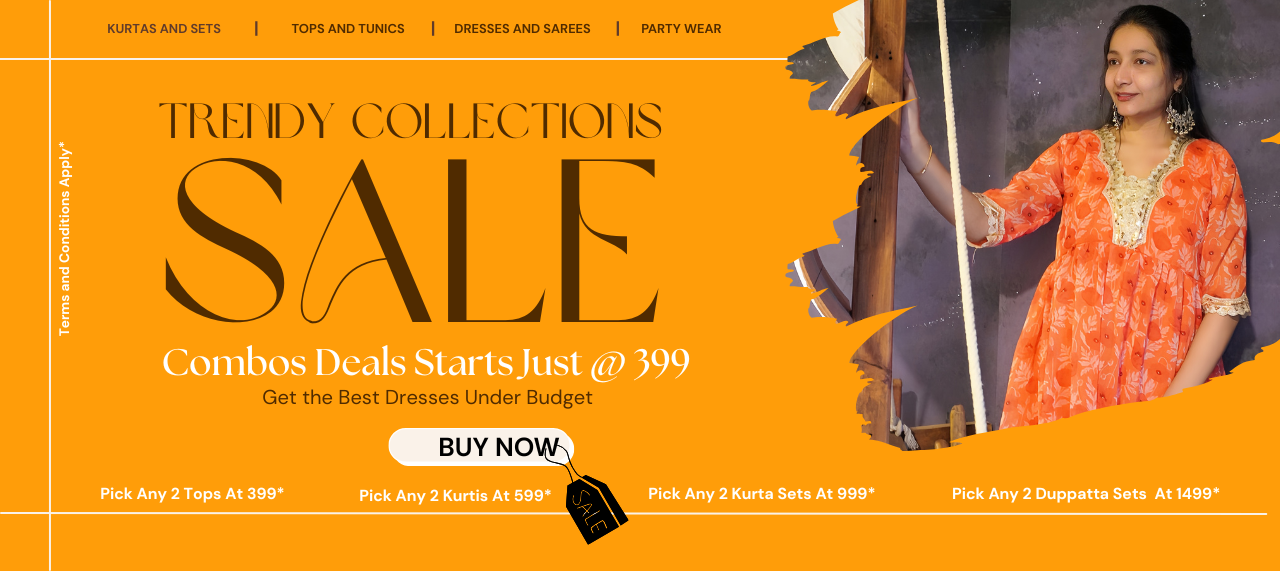 Orange Modern Line Selected Summer Promotion Discount Product Sale Banner (1280 x 571 px)
