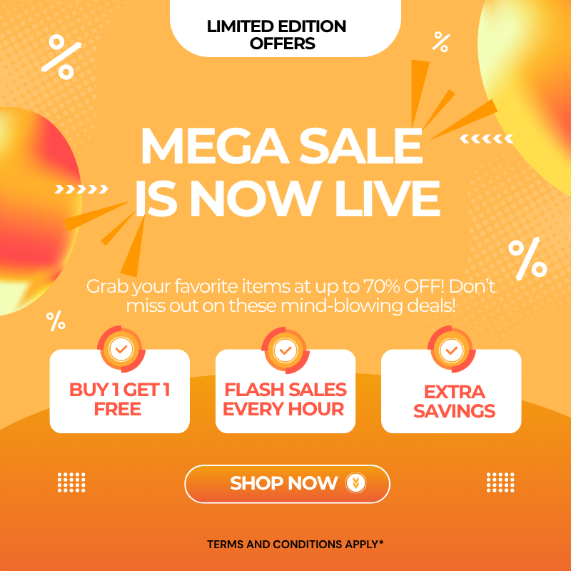 Orange And White Modern 11.11 Mega Sale Instagram Post (800 x 800 px)
